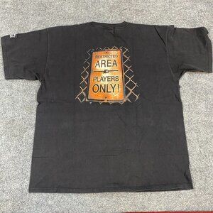 Starter T-shirt L Black Concrete Athlete Double Sided Vintage Made in USA